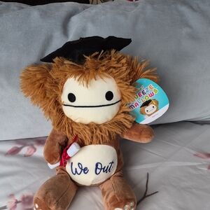 Brown and Cream Plush Yeti Squishmallow Graduation